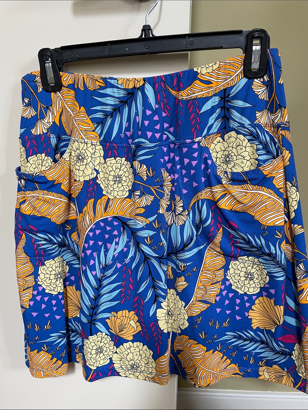 Bright Blue Tropical Floral Skort